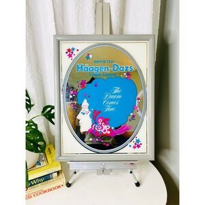 Vintage Haagen-Dazs Cream Liqueur Advertising Mirror, Peter Max Style Bar Decor